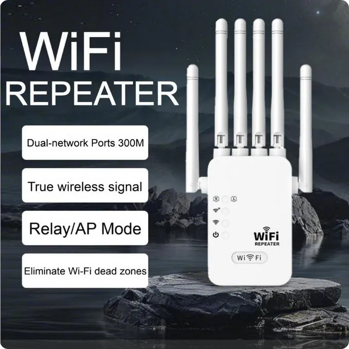 Yaticrab 300Mbps Wireless WiFi Repeater Wifi Dual-Band 2.4G 5G WiFi Extender WiFi Amplifier Router-white