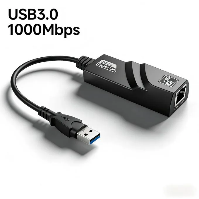 Yaticrab USB 3.0 to Gigabit Ethernet Adapter – 10/100/1000Mbps, Plug & Play for Laptops & Desktops
